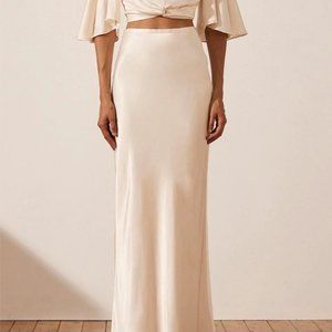 NWT Shona Joy La Lune Bias Maxi Skirt – Cream